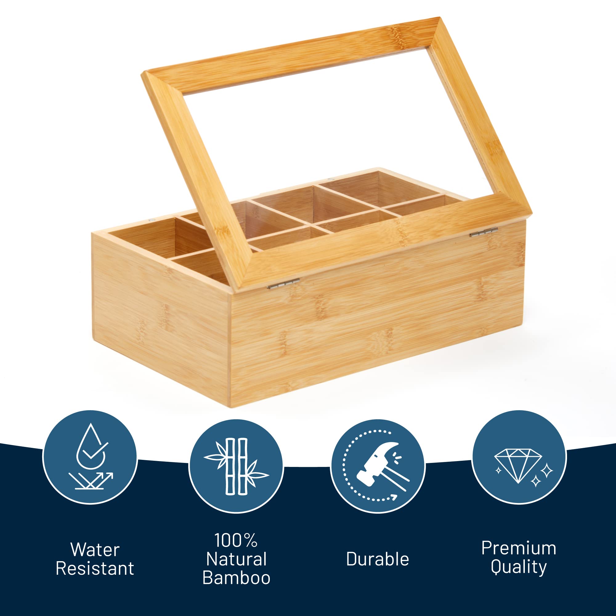 RoyalHouse, ventana acrílica para ver el contenido del organizador de té.