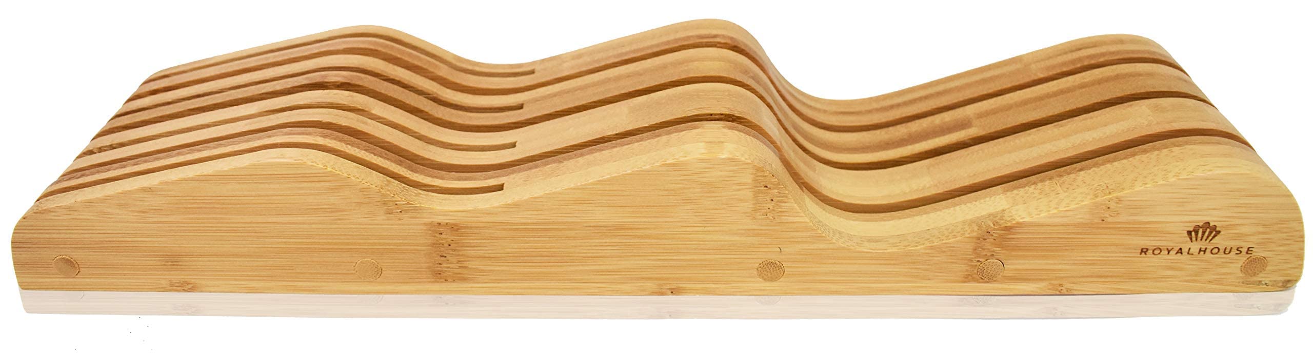 RoyalHouse porta-cuchillos bambu cajon: almacenamiento compacto y acceso rápido a cuchillos.