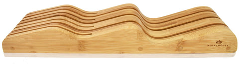 RoyalHouse porta-cuchillos bambu cajon: almacenamiento compacto y acceso rápido a cuchillos.