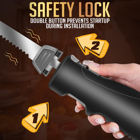 Royalsellpro cuchillo eléctrico inalámbrico – accesorios incluidos para mayor versatilidad