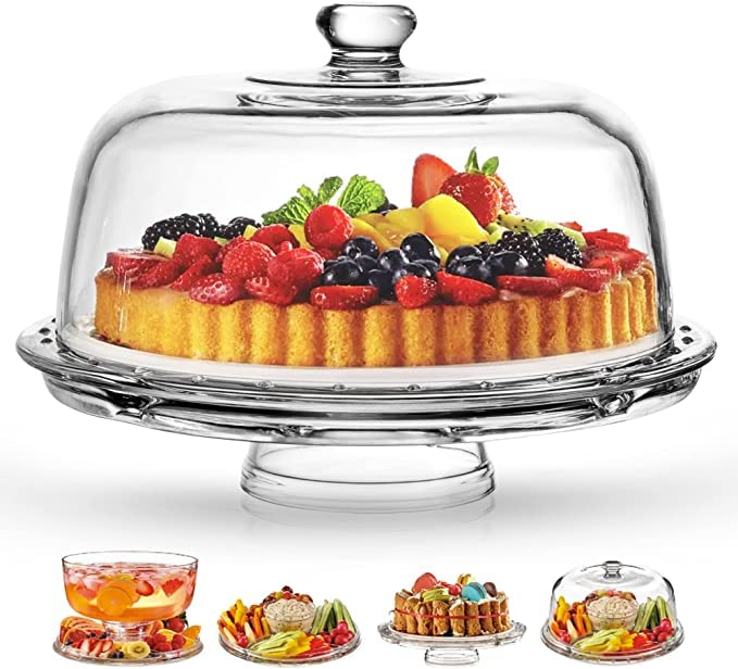 Royalty Art porta-pasteles con cupula muestra pasteles con elegancia y claridad visual