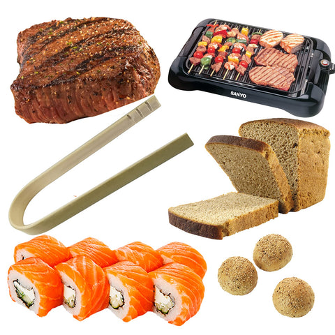 ROYHOO tenazas de bambú para servir bandejas de queso y fruta.