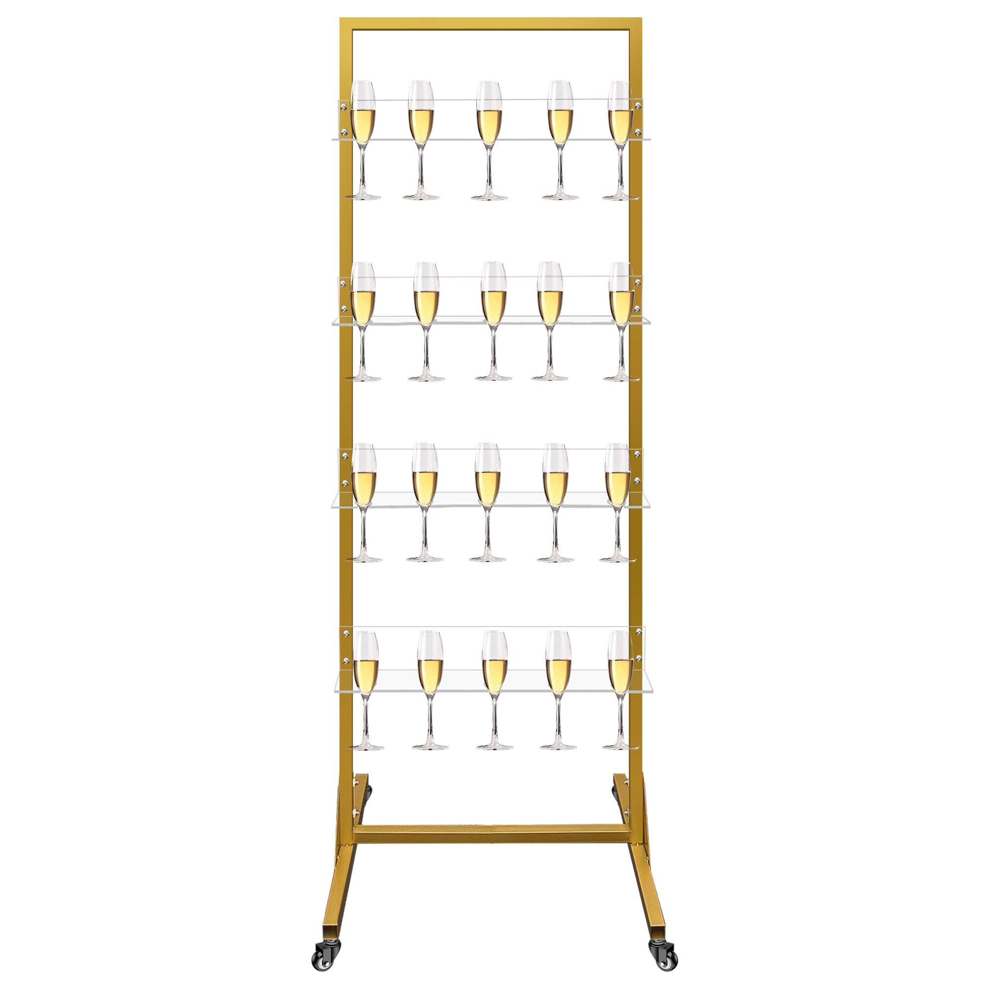 Royxen soporte pared champán exhibe copas con estilo para fiestas