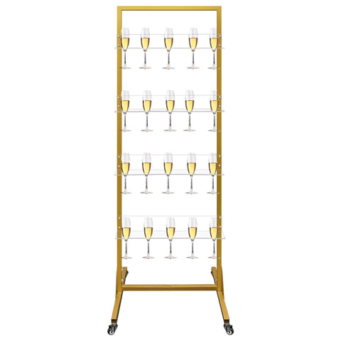 Royxen soporte pared champán exhibe copas con estilo para fiestas