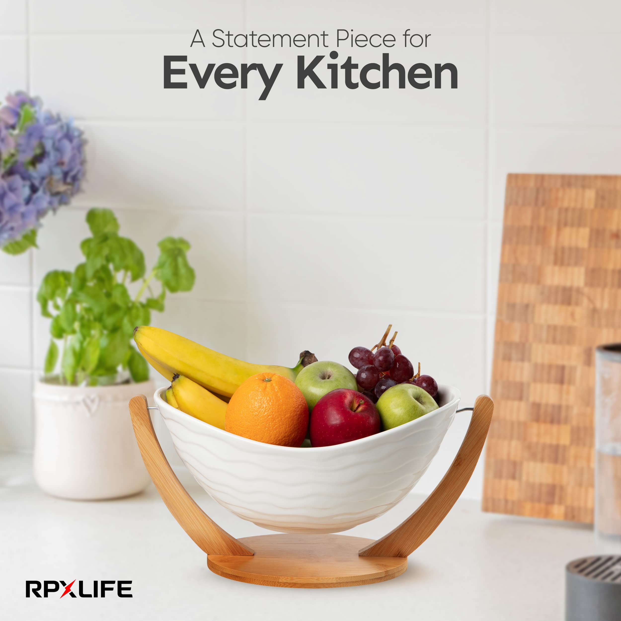 RPXLIFE centro de frutas cerámico, acabado elegante para la cocina