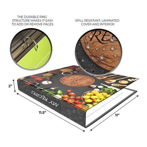 Fondo claro del cuaderno R&R HOPE facilita leer y copiar ingredientes.