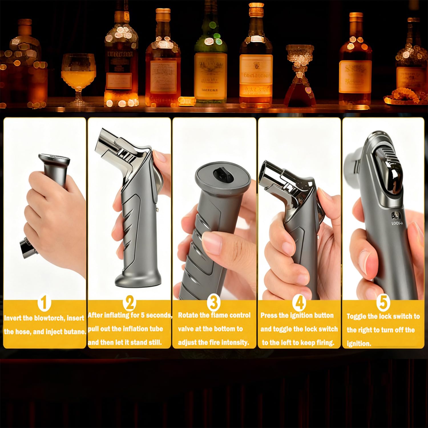 Caja regalo elegante para presentar el set ahumador de whisky