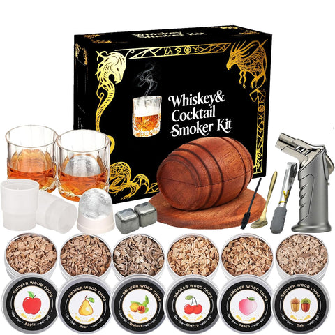 Conjunto ahumador de whisky RRuimu con antorcha para tragos con humo aromático