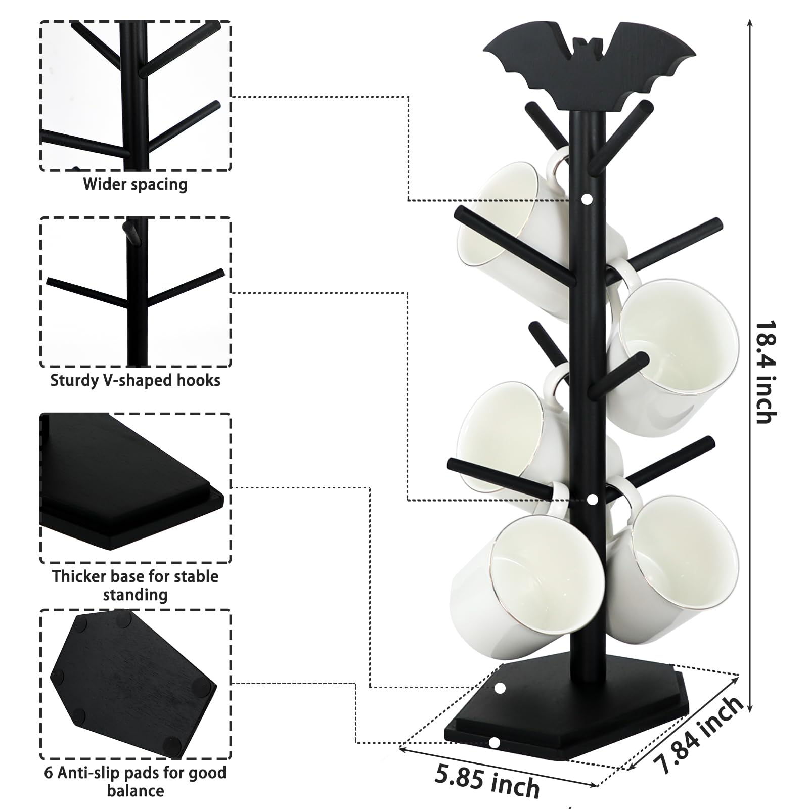 RSSCIIIUL tronco de madera robusta para tazas y vasos