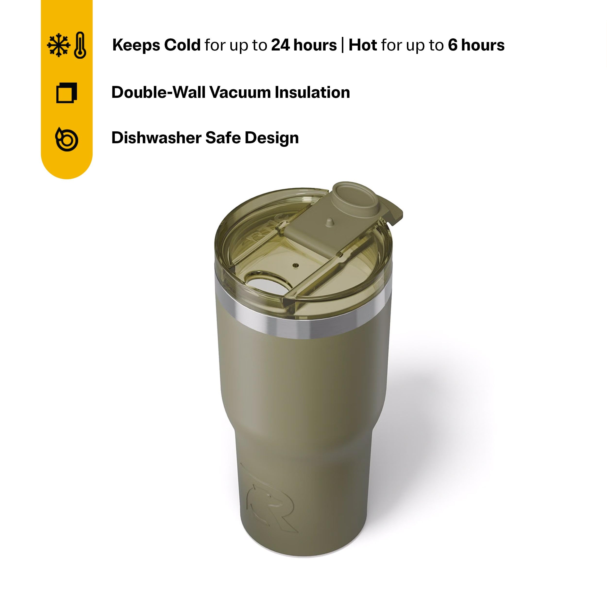 RTIC 20oz Essential Tumbler con tapa a prueba de fugas para transporte seguro