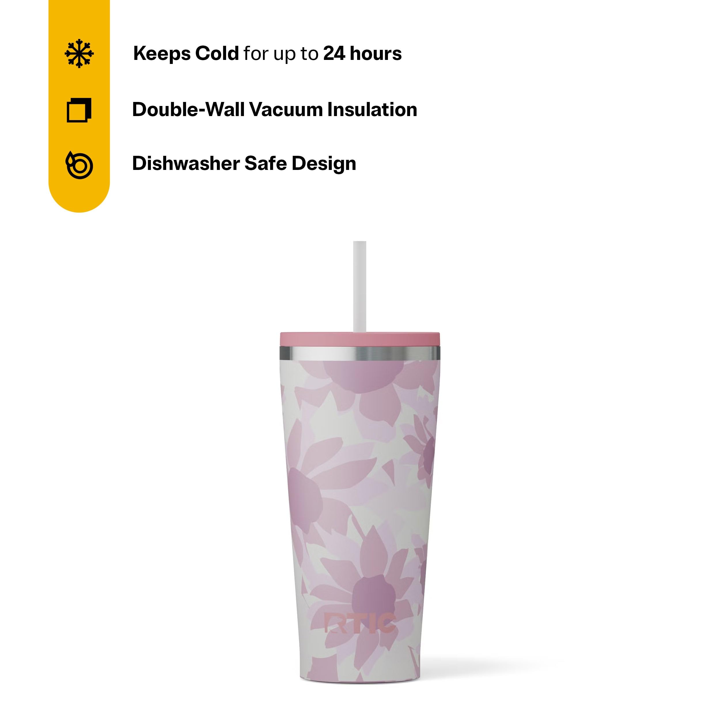 RTIC vaso diario mantiene bebidas frías 24 horas.