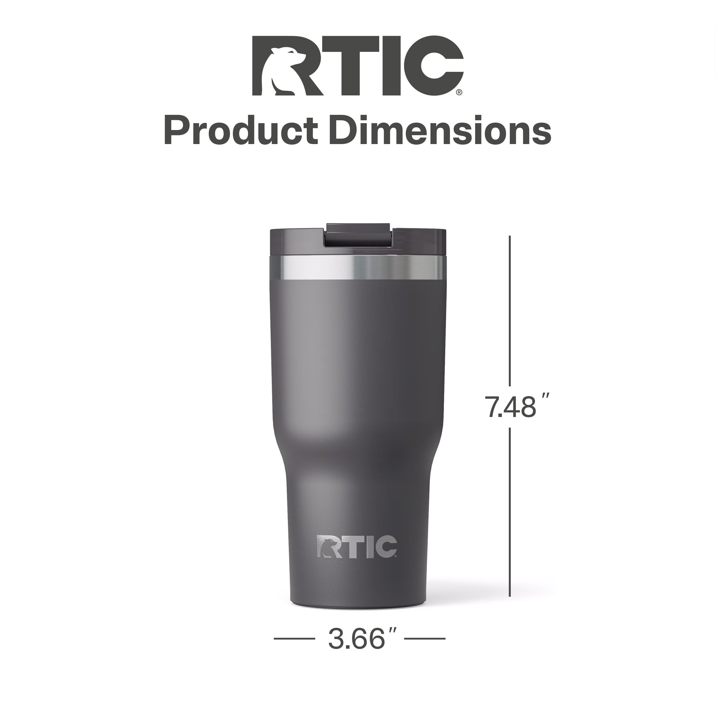 RTIC 20oz vaso termico boca ancha para rellenos y limpieza.