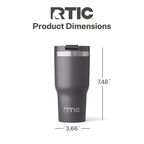 RTIC 20oz vaso termico boca ancha para rellenos y limpieza.