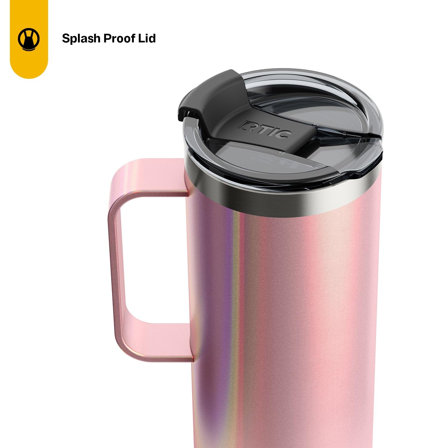 RTIC Vaso con asa ergonómica para un agarre cómodo durante viajes.