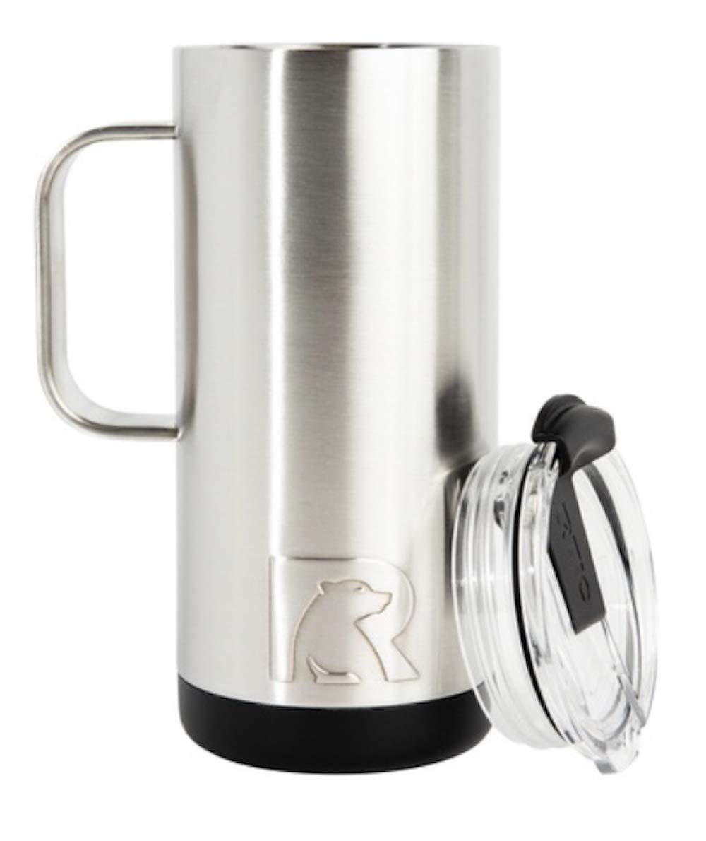 RTIC Taza de diseño estrecho y alto cabe en portavasos y es cómoda de sostener.