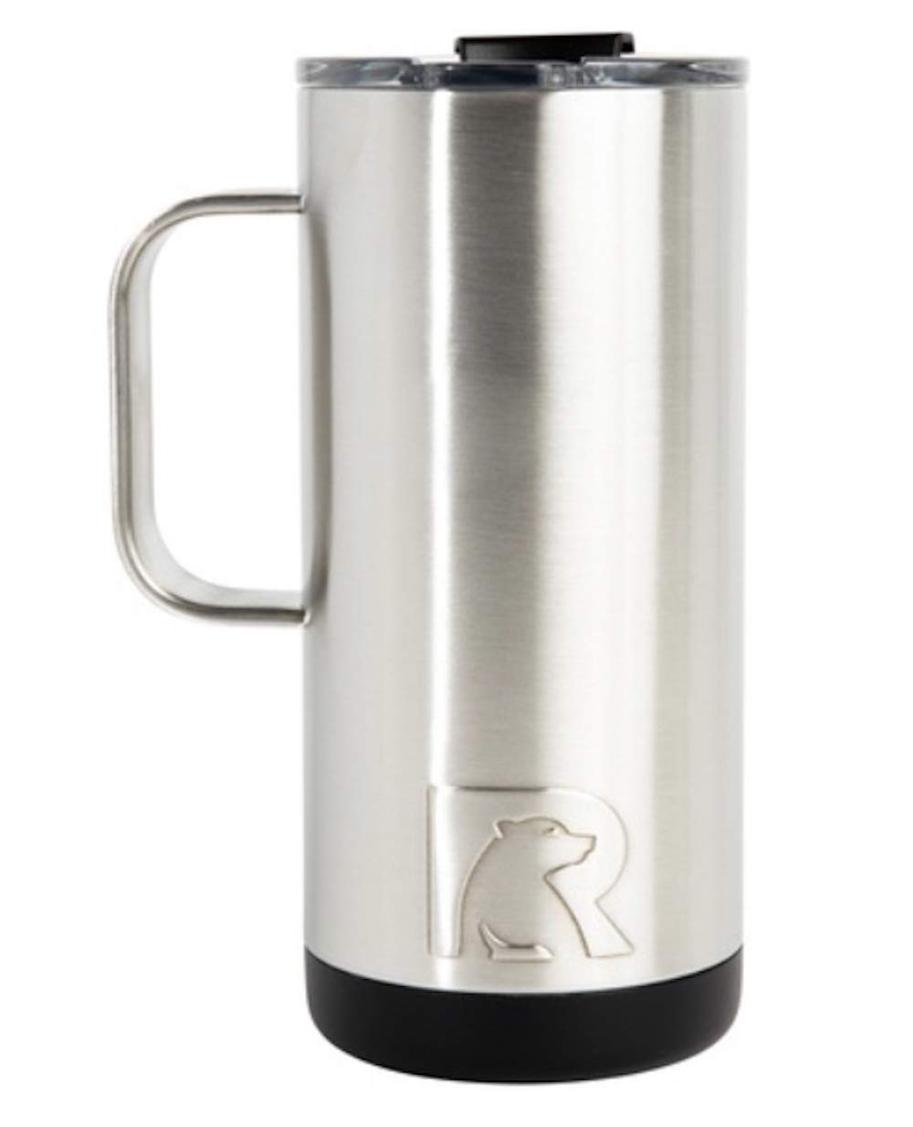 RTIC Taza de viaje de 16 onzas en acero inoxidable mantiene la temperatura y es fácil de llevar.