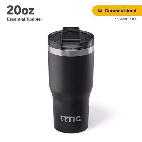 RTIC Vaso Térmico Esencial 20 onzas, interior cerámico para sabor puro.