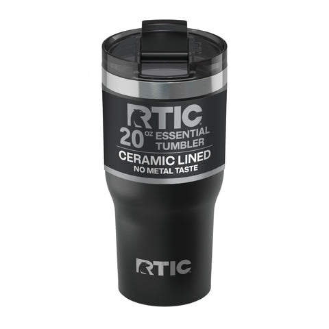 RTIC Vaso Térmico Esencial 20 onzas con tapa hermética, ideal para evitar derrames al llevar bebidas.