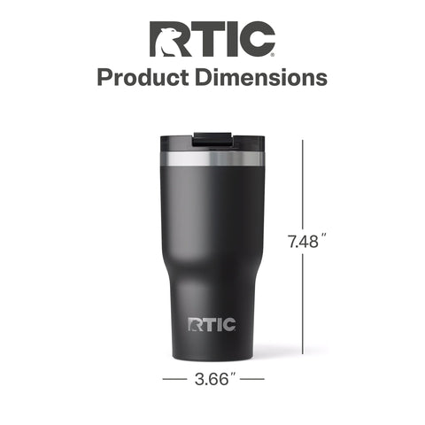 RTIC Vaso Térmico Esencial 20 onzas, tapa resistente a fugas para uso en movimiento.