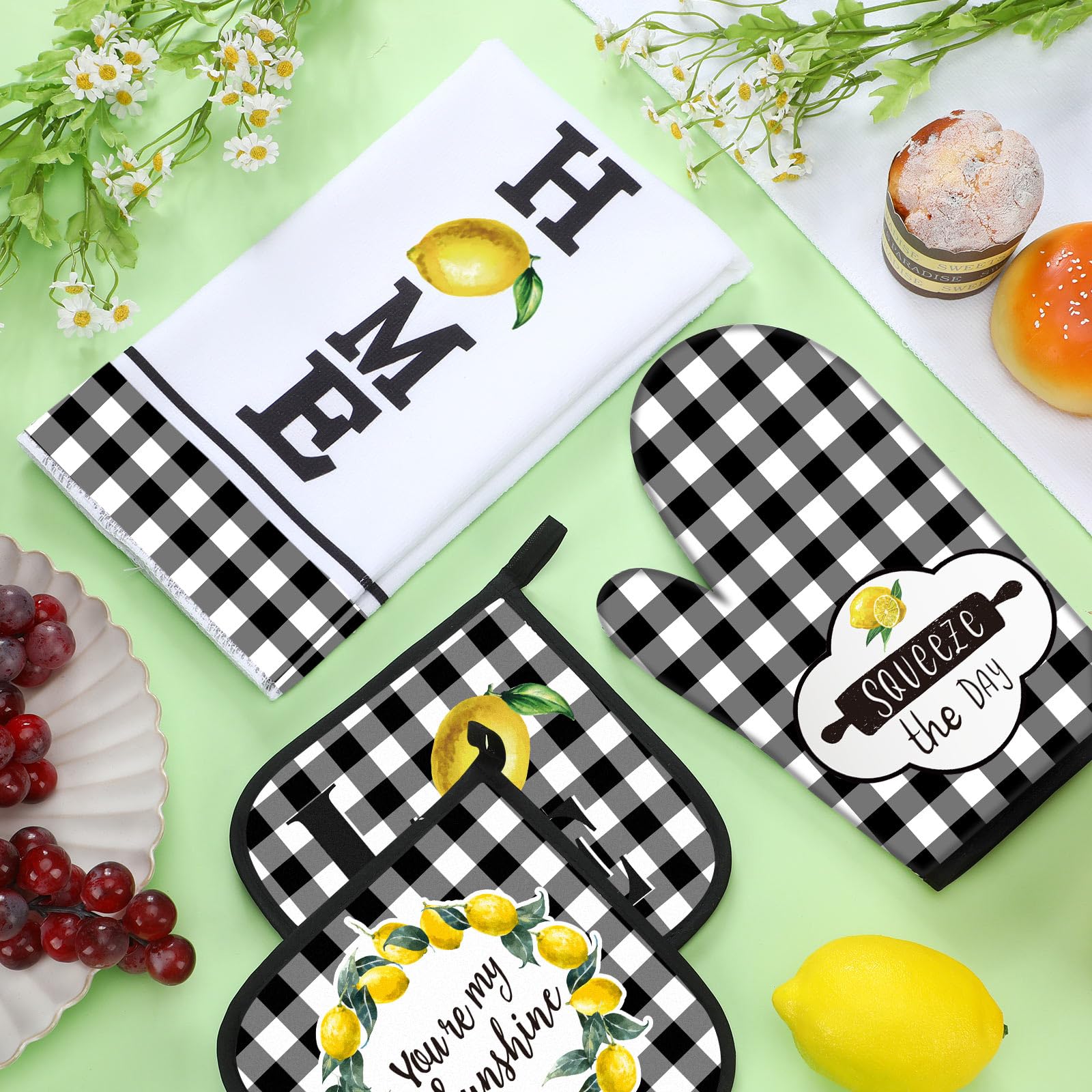 Rtteri agarradera cocina negro-blanco, agarre firme y aislamiento para cocinar con seguridad