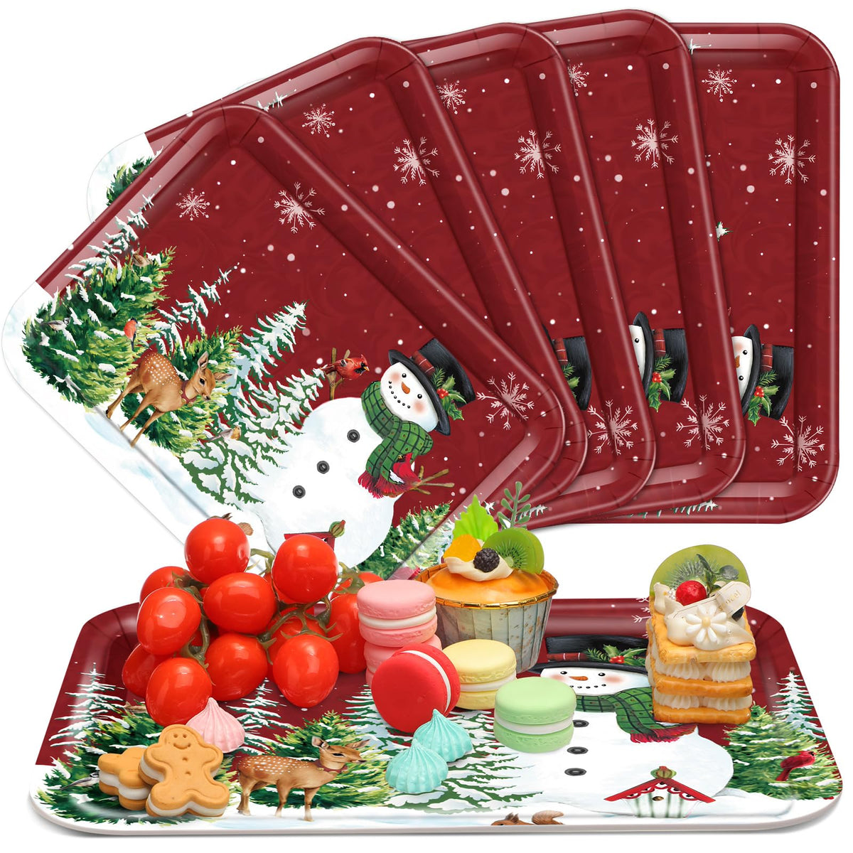 Rtteri bandejas navidad multicolor apilables para servir aperitivos.