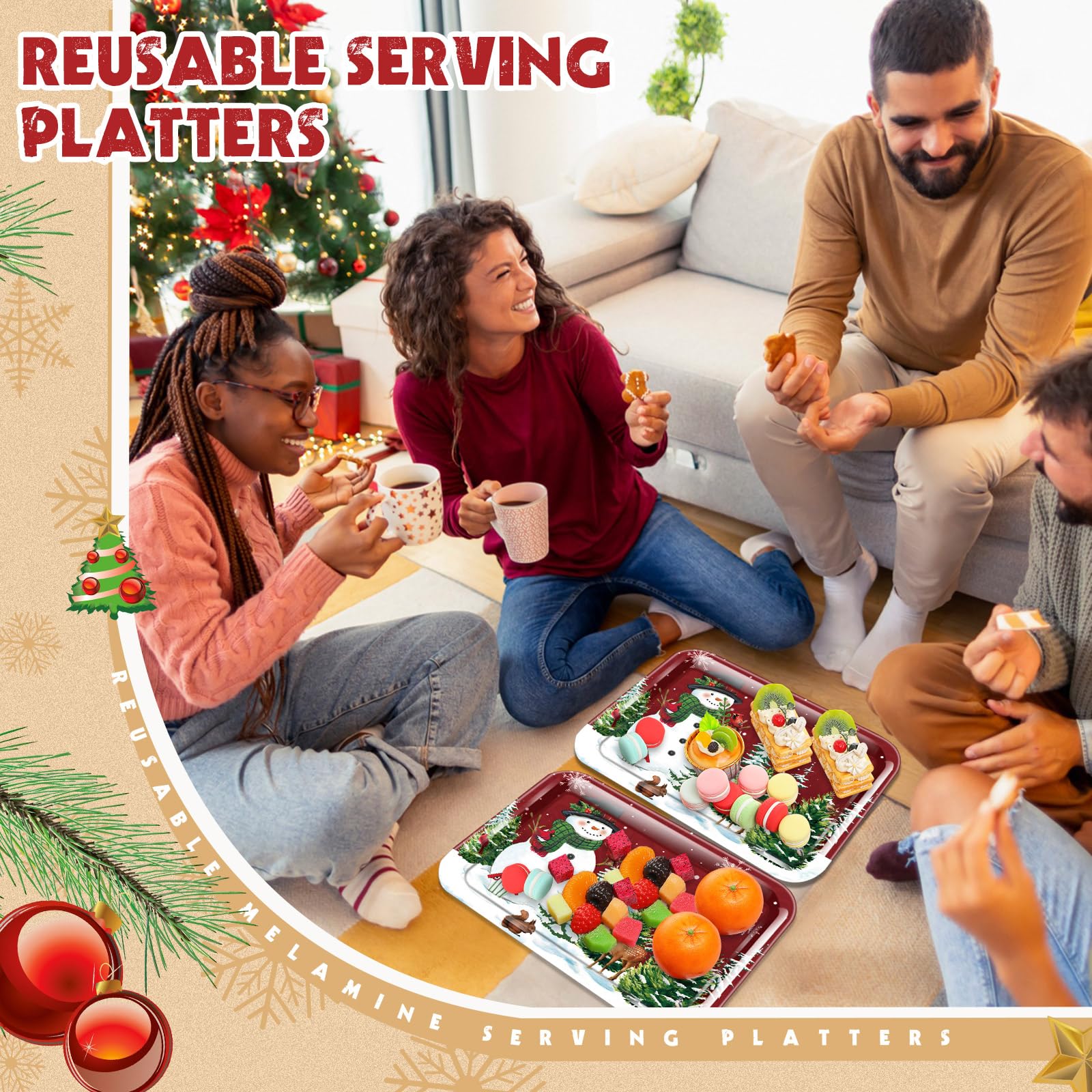 Rtteri bandejas reutilizables y lavables para fiestas sin lavar los platos.