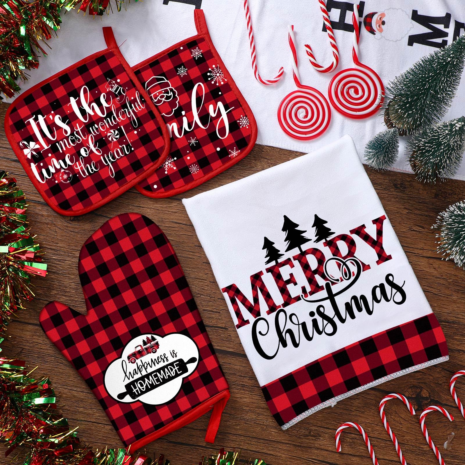 Rtteri porta-ollas con estilo navideño, protege las manos al cocinar.