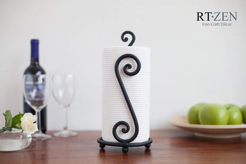 RTZEN porta-papel toalla mate negro detalle de acabado galvanizado y resistente