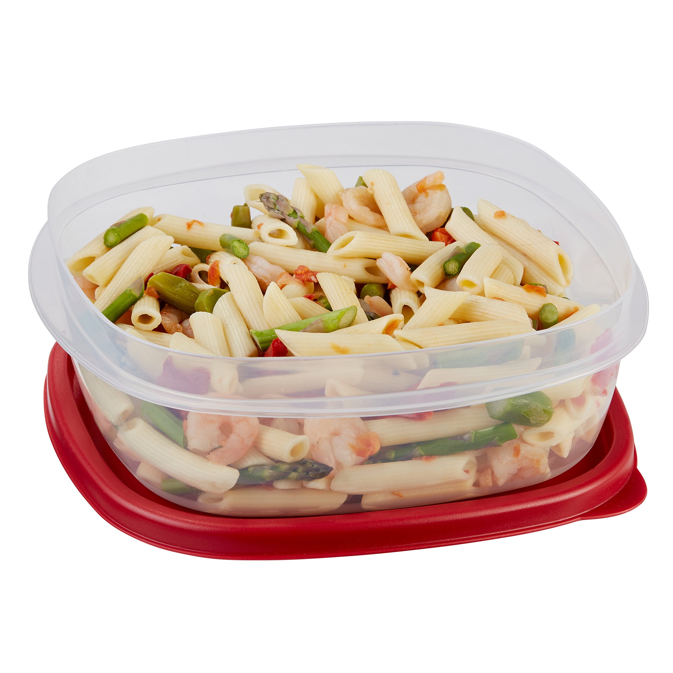 Rubbermaid base apta para microondas, cómodo calentar alimentos directamente.