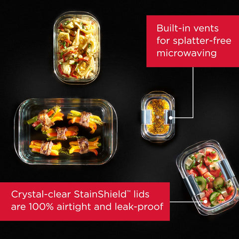 Base de vidrio horneable de Rubbermaid Brilliance soporta horneado hasta 450 °F.