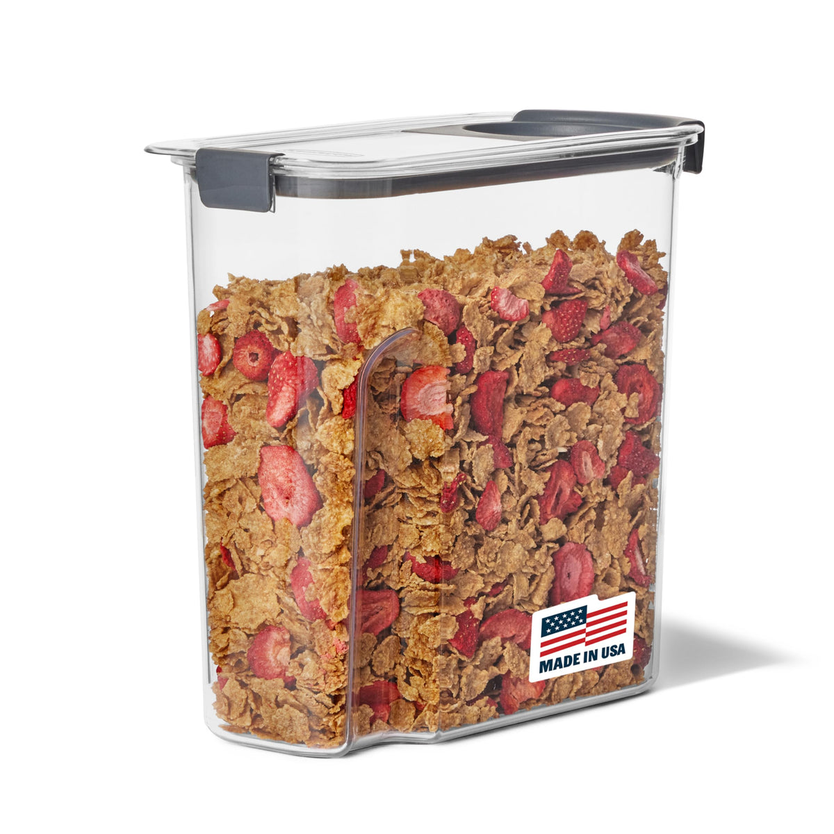 Rubbermaid Brilliance contenedor cereal 32oz con tapa, visibilidad cristalina para ver el contenido.