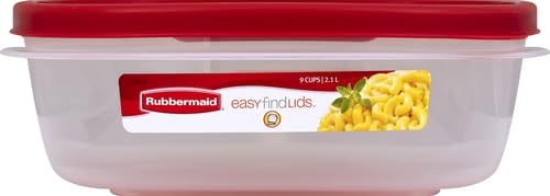 Rubbermaid contenedor 9 tazas cuadrado apilable para optimizar espacio en la cocina.