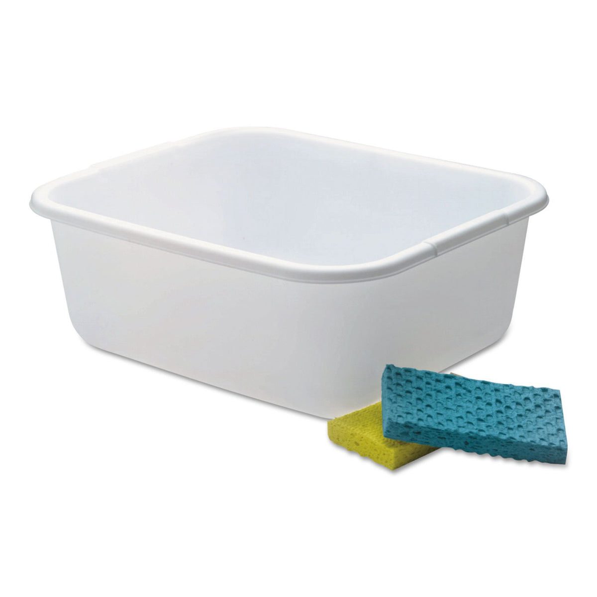 Rubbermaid cubeta rectangular para fregadero blanca con asas integradas para transportar fácilmente