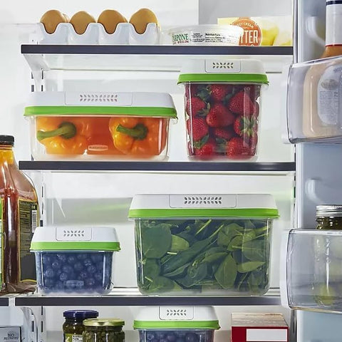 Productos dentro del FreshWorks en el frigorífico para frescura sostenida