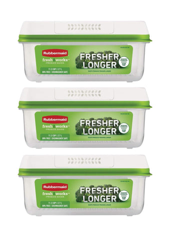 Rubbermaid FreshWorks Produce Saver con tapas grandes para almacenamiento seguro