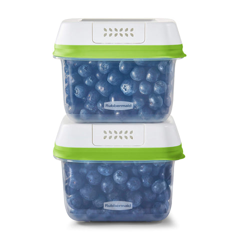 Contenedor Rubbermaid FreshWorks Saver mediano corto, mantiene frutas y verduras frescas por más tiempo