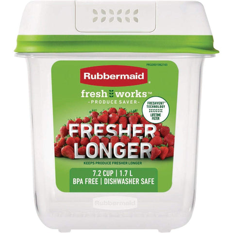 Rubbermaid FreshWorks Saver contenedor para verduras mediano mantiene frescas las hortalizas por más tiempo.