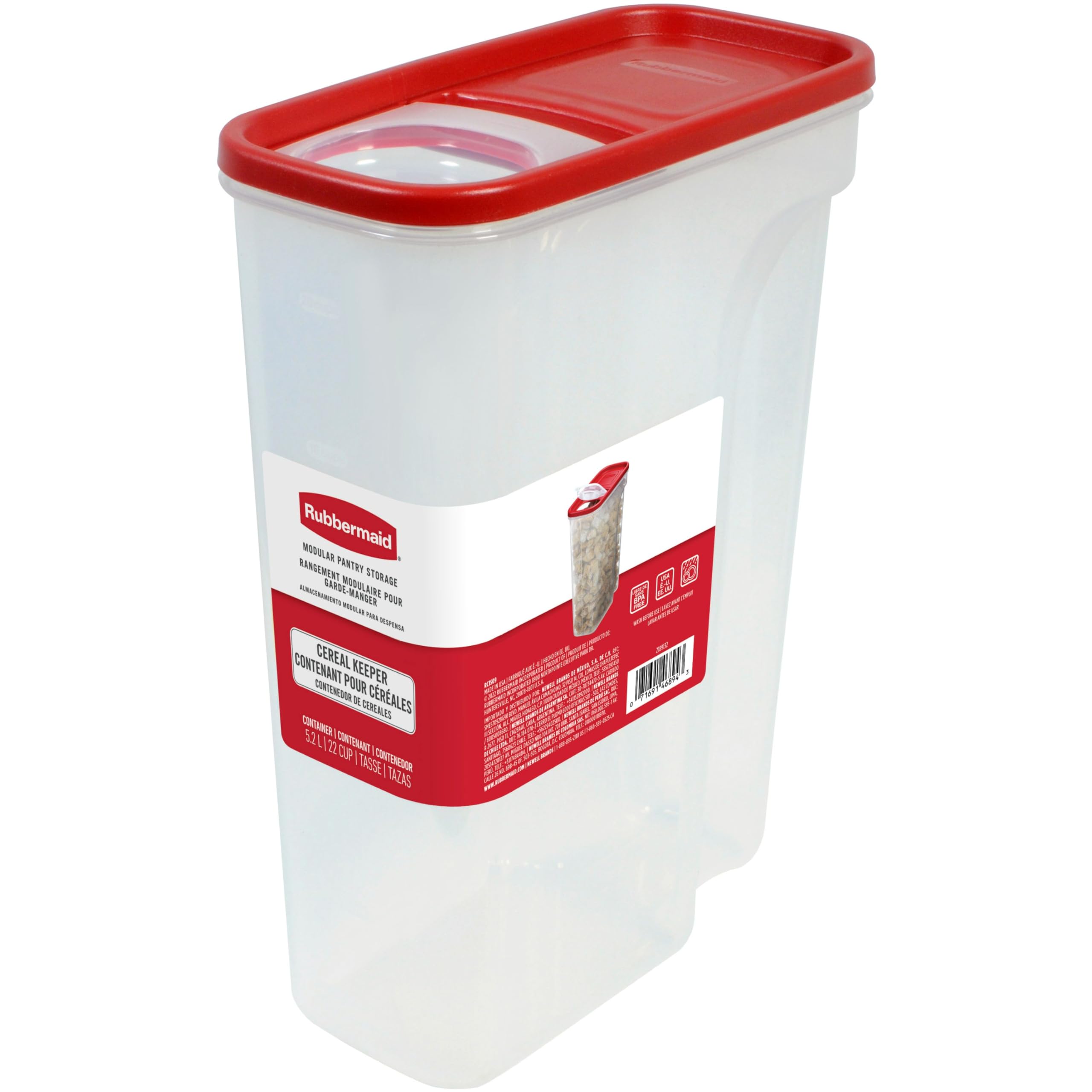 Rubbermaid Modular Cereal Keeper tapa empotrada para verter con facilidad y mantener fresco