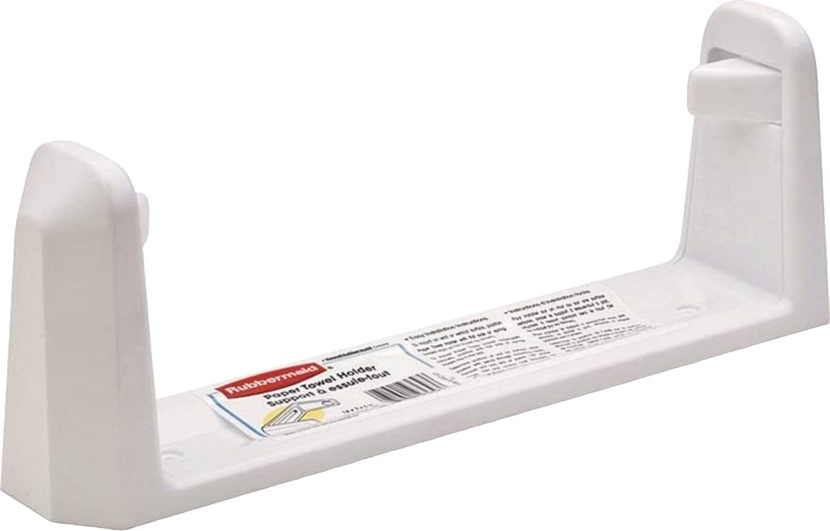 Portarrollos Rubbermaid de papel, vista frontal, acceso rápido en la cocina