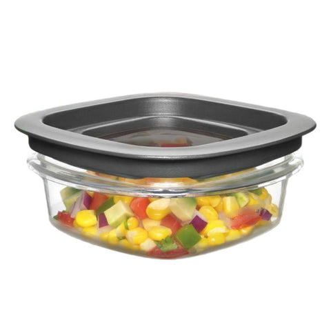 Rubbermaid Premier 1.25 tazas, contenedor gris, conserva frescura y facilita apilar.