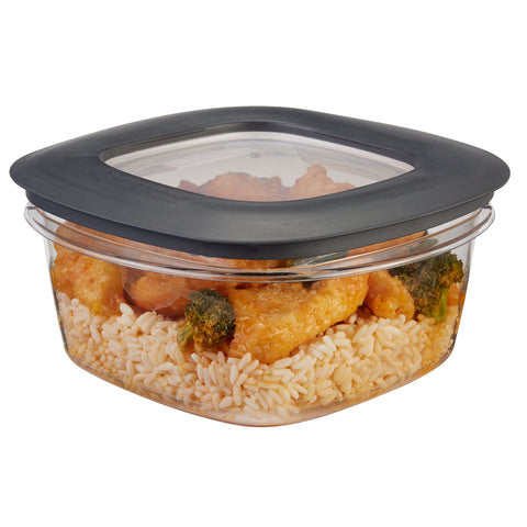 Rubbermaid Premier Easy Find Lid con tapa y base compatibles para 5 tazas, almacenamiento ordenado.