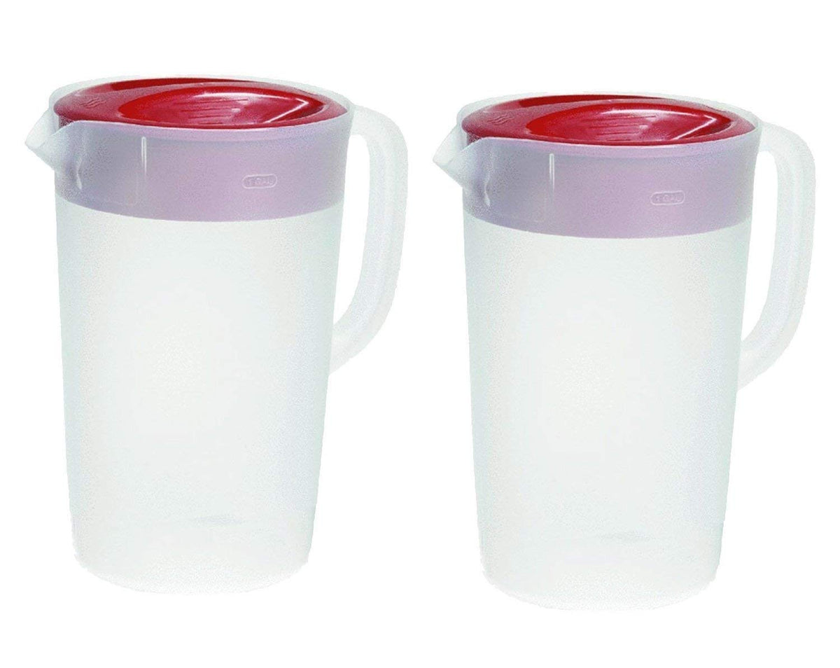 Jarra Rubbermaid Servin’ Saver de 1 galón con tapa de tres posiciones para verter con control.