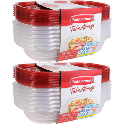 Rubbermaid TakeAlongs: vista frontal de contenedores de 4 tazas para ver contenido fácilmente.