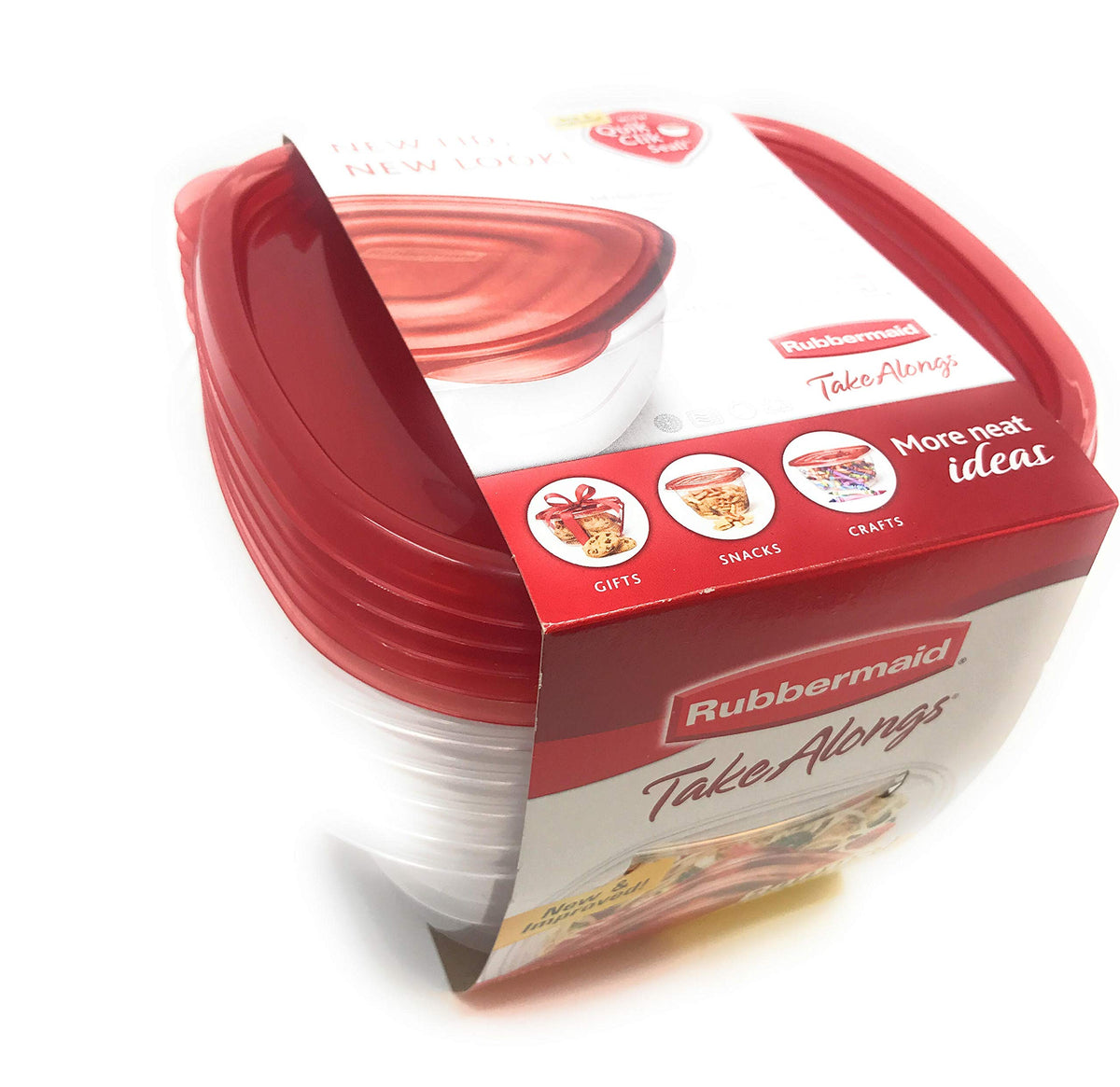 Recipiente Rubbermaid TakeAlongs, contenedor cuadrado profundo, ideal para porciones y transporte de comidas.