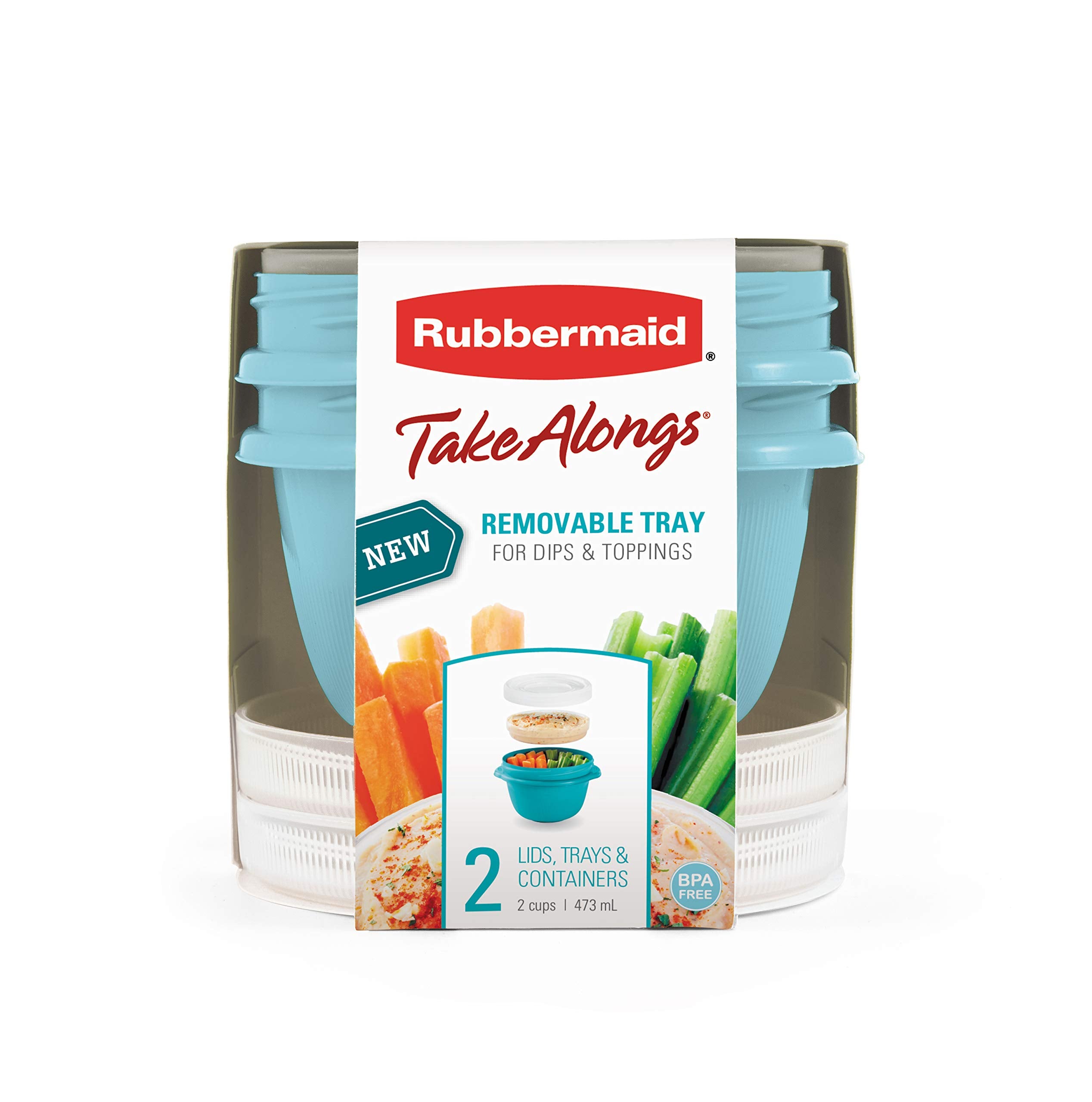 TakeAlongs Rubbermaid con bandeja removible mantiene secos y húmedos separados para snacks