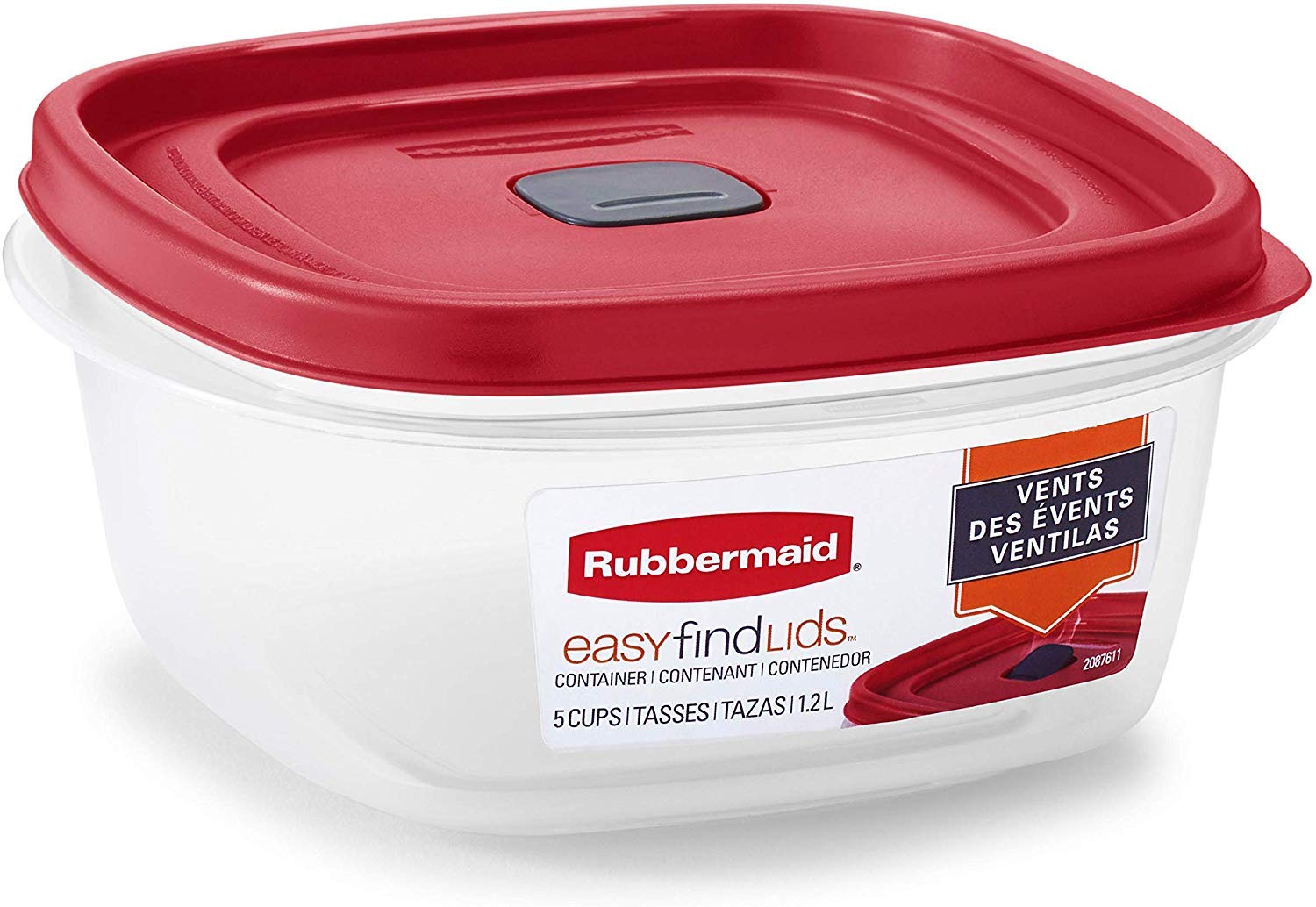 Tapas Rubbermaid que se encajan entre bases para reducir desorden.