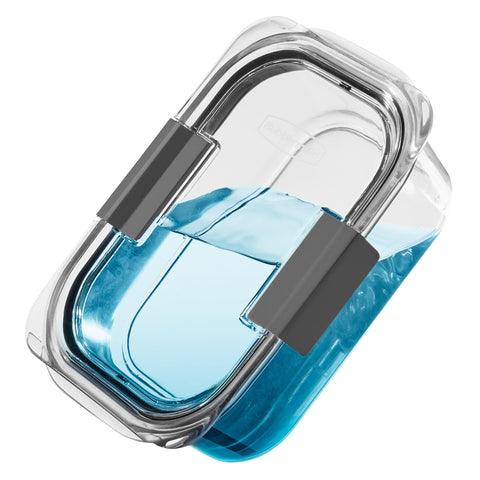 Rubbermaid detalle del Tritan claro, resistencia a manchas y apariencia nítida