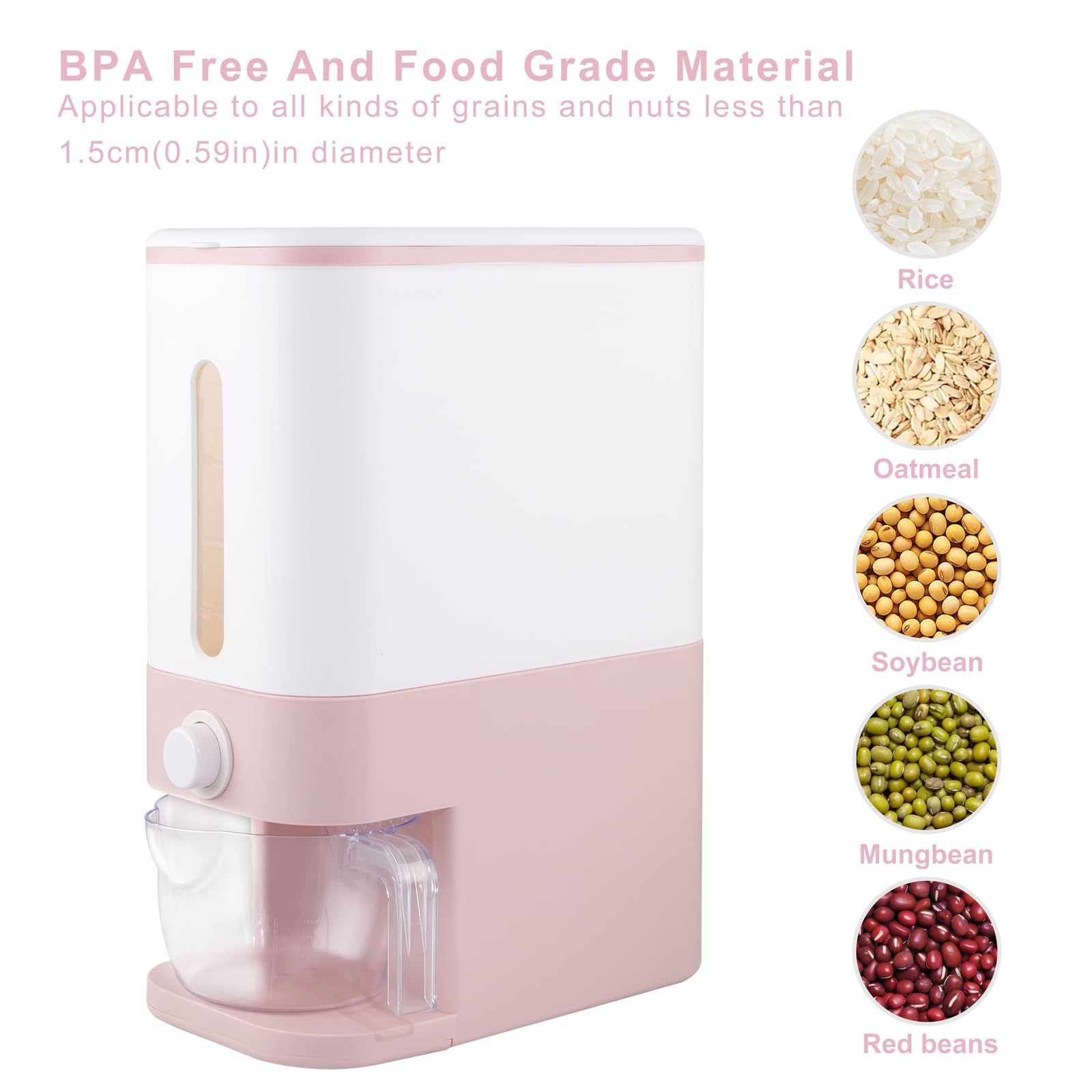 Rubtlamp almacen grano variado rosado para soja y maíz.