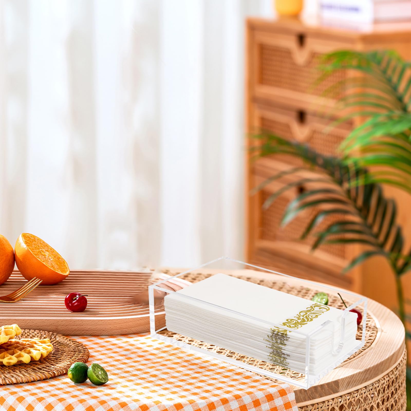 Rubtlamp organizador servilletas cocina y baño acrílico: almacenamiento práctico.