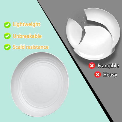 Rubtlamp platos-plastica-paja-trigo lavavajillas aptos para limpieza fácil